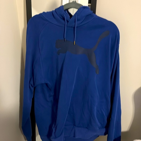 EUC PUMA Cat Sweat Hoodie Galaxy Blue-Puma Sz L - Picture 2 of 6